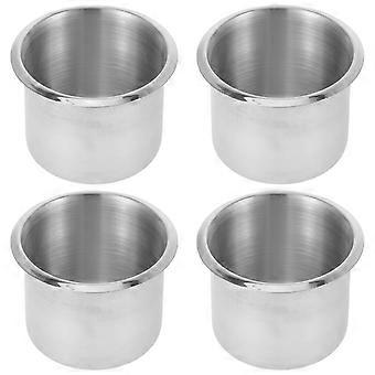 4Pcs Tragbarer versenkter Drop-In-Becher-Getränkedosenhalter Edelstahl-Tischbecherhalter