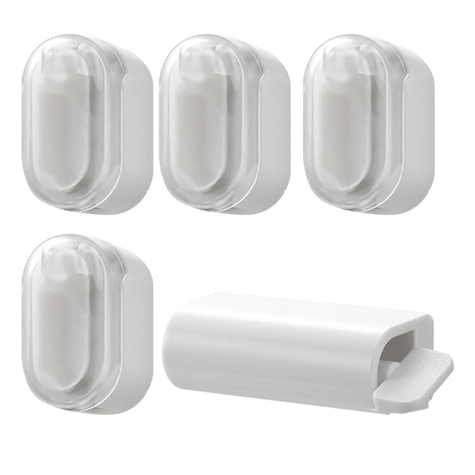 Wall Mounted Toothbrush Holder 4 Pack with Toothpaste Squeezer and Dustproof Electric Organizer