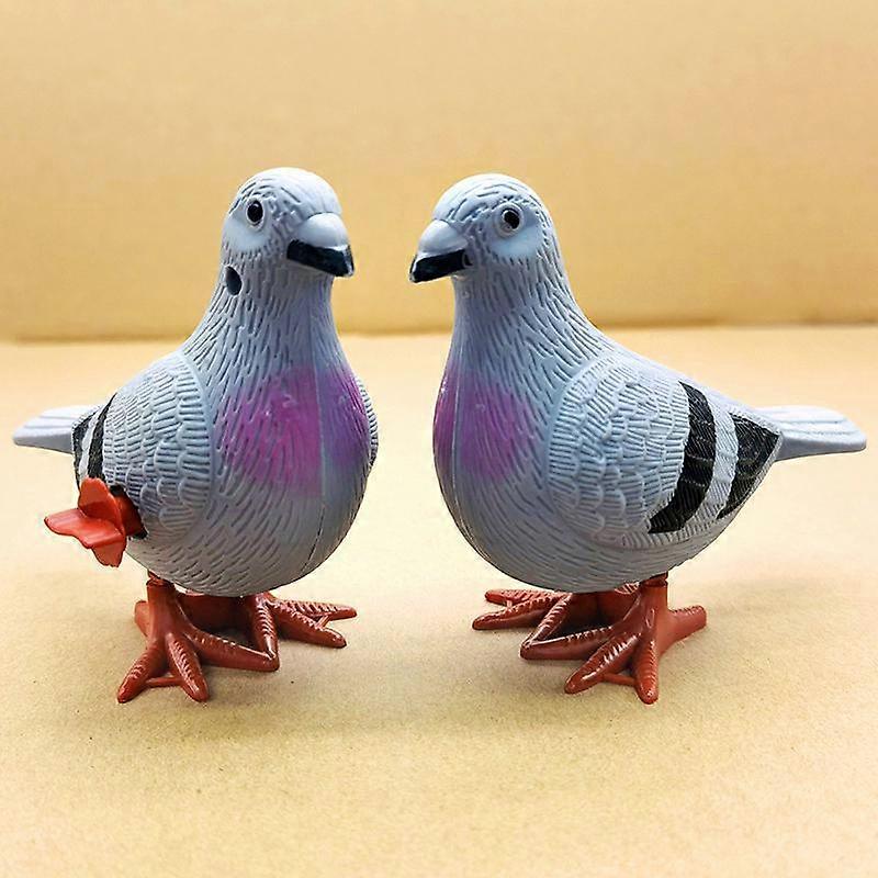Wind-up Jumping Pigeon Sculptures 