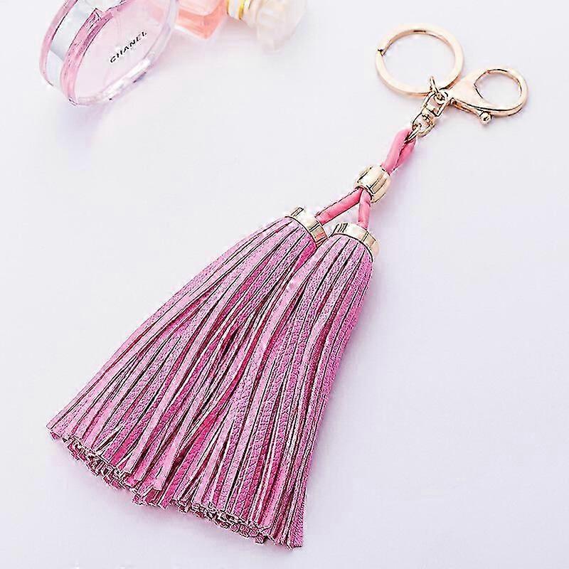 23.5cm Double Tassel Leather Women's Keychain