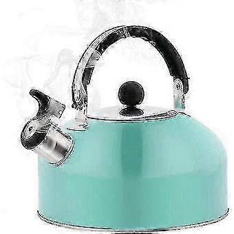 Bouilloire de camping sifflante en acier inoxydable poli de 2 litres