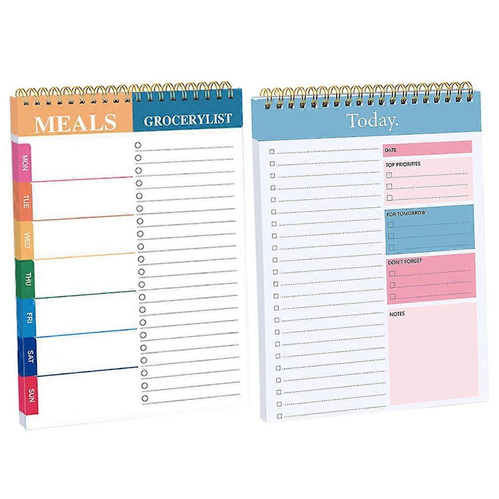 Planning Daily Planner Notepad Portable Planner Notepad for Students 2Pcs