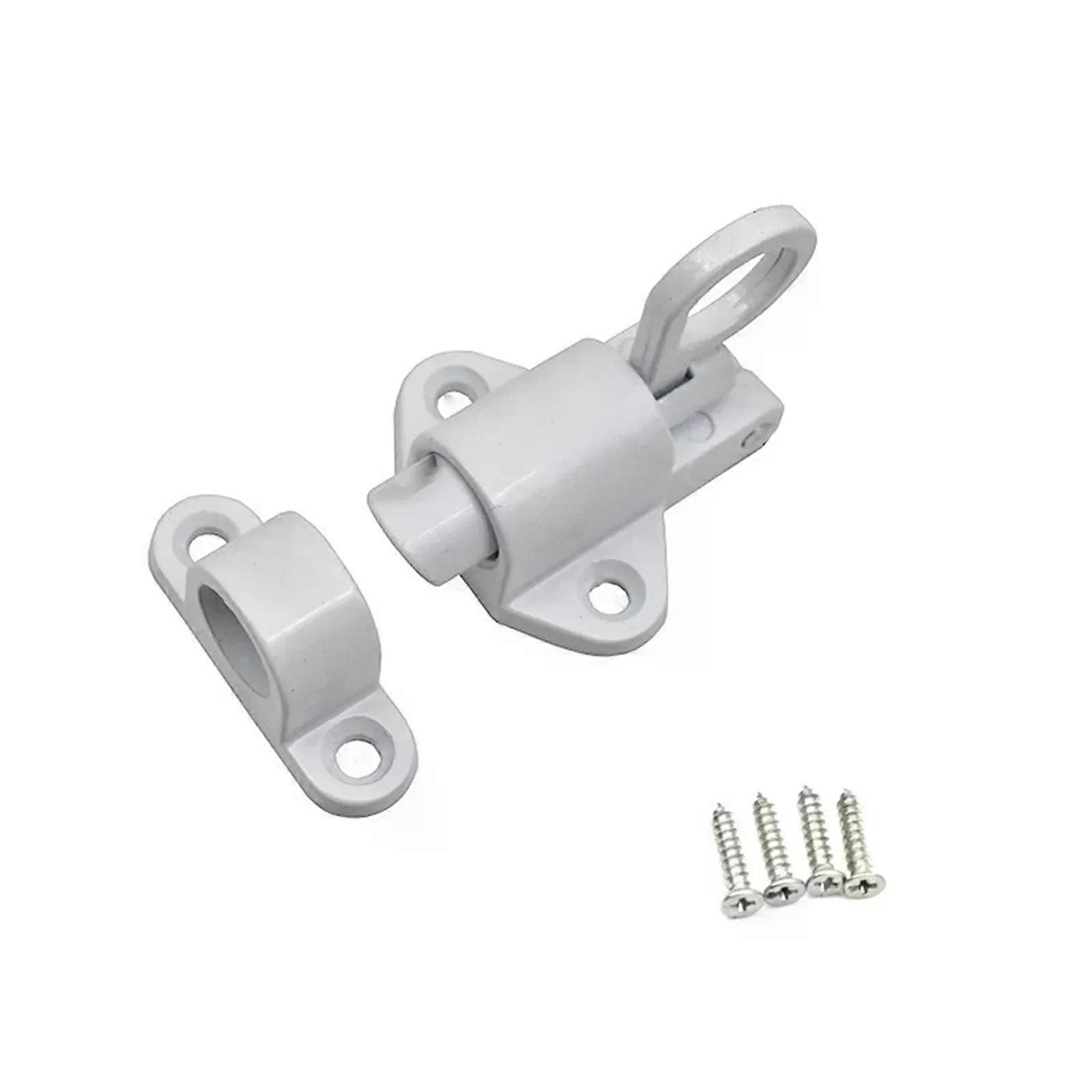 Spring Loaded Window Door Bolt Gate Security Pull Ring Spring Bounce Door Bolt Automatic Latch Bolt Gate Lock Hook Self-Closing