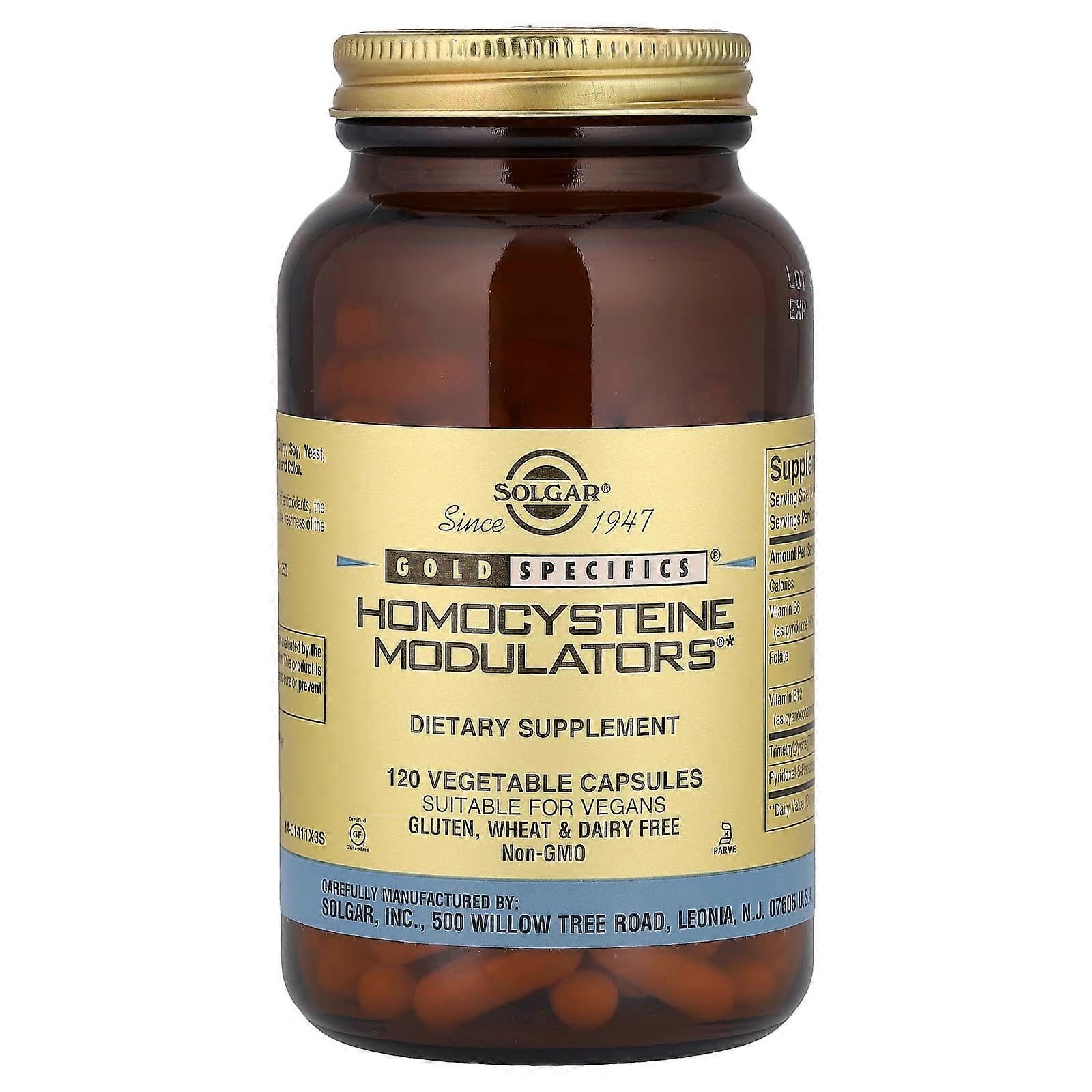 Solgar, Gold Specifics, Homocysteine Modulators, 120 Vegetable Capsules