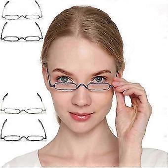 3 Pairs Slim Mini Metal Reading Glasses Compact Lightweight Portable Readers With Glasses Case compatible Reading Case-ss