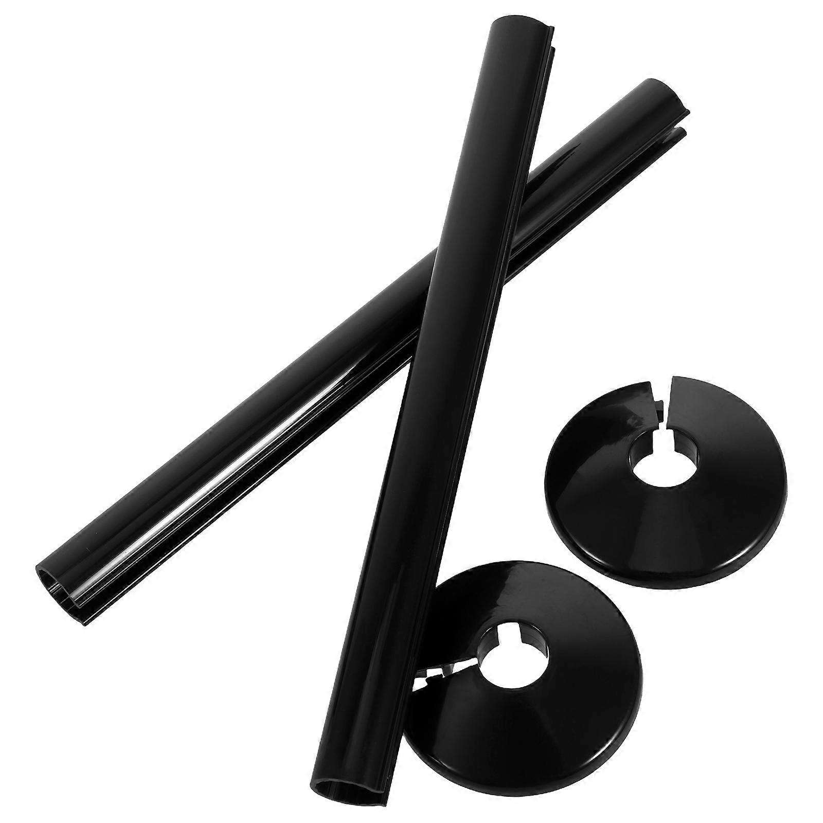 Black Plastic Decorative Pipe Cover for Water Pipe Covers 4Sets Kit