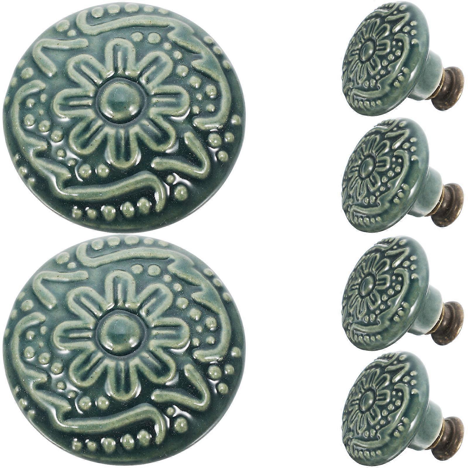 Decorative Knobs Ceramic Knobs for 6Pcs Light Green Cabinet Use