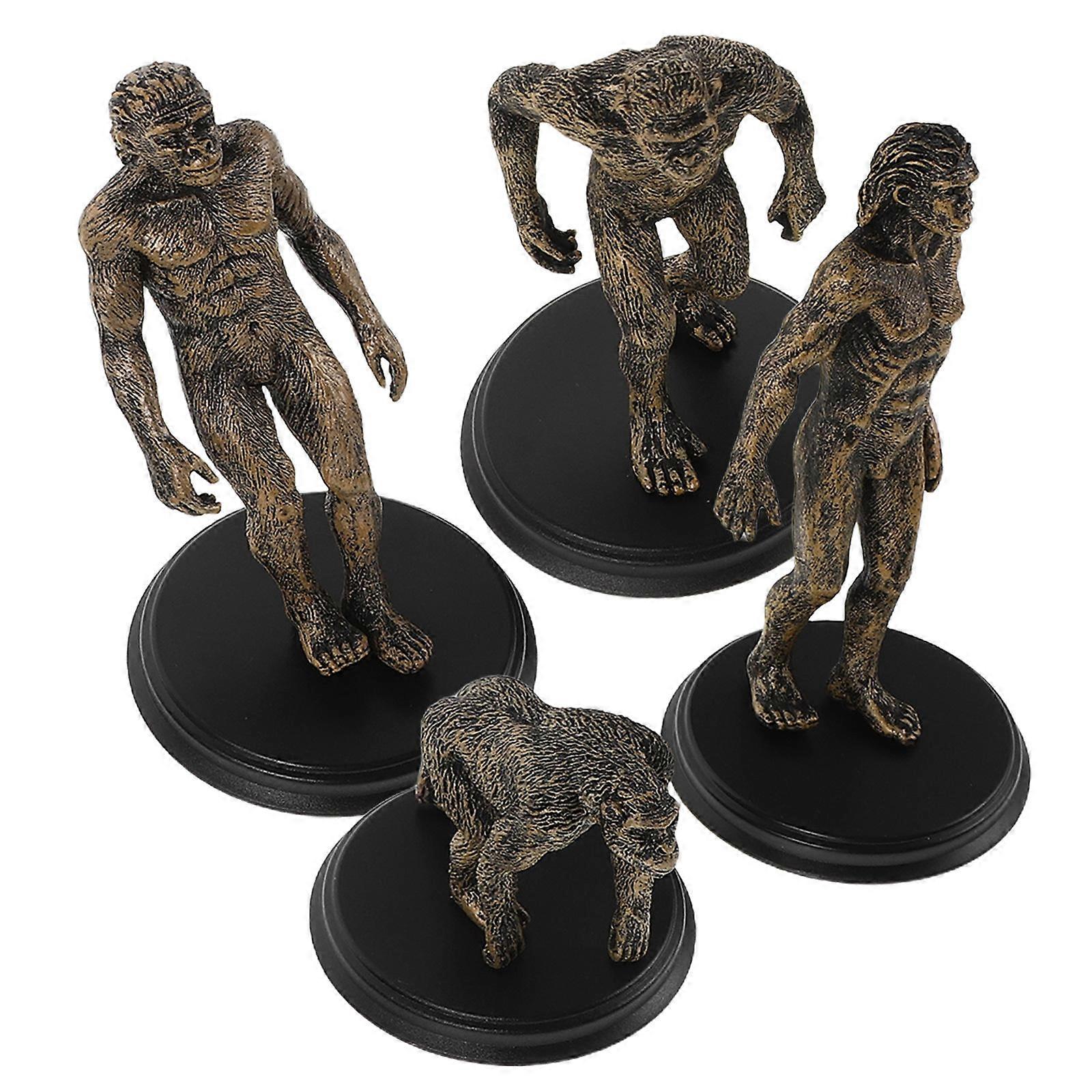 Primitive Human Model Plastic Figures for Classroom Teaching 4Pcs
