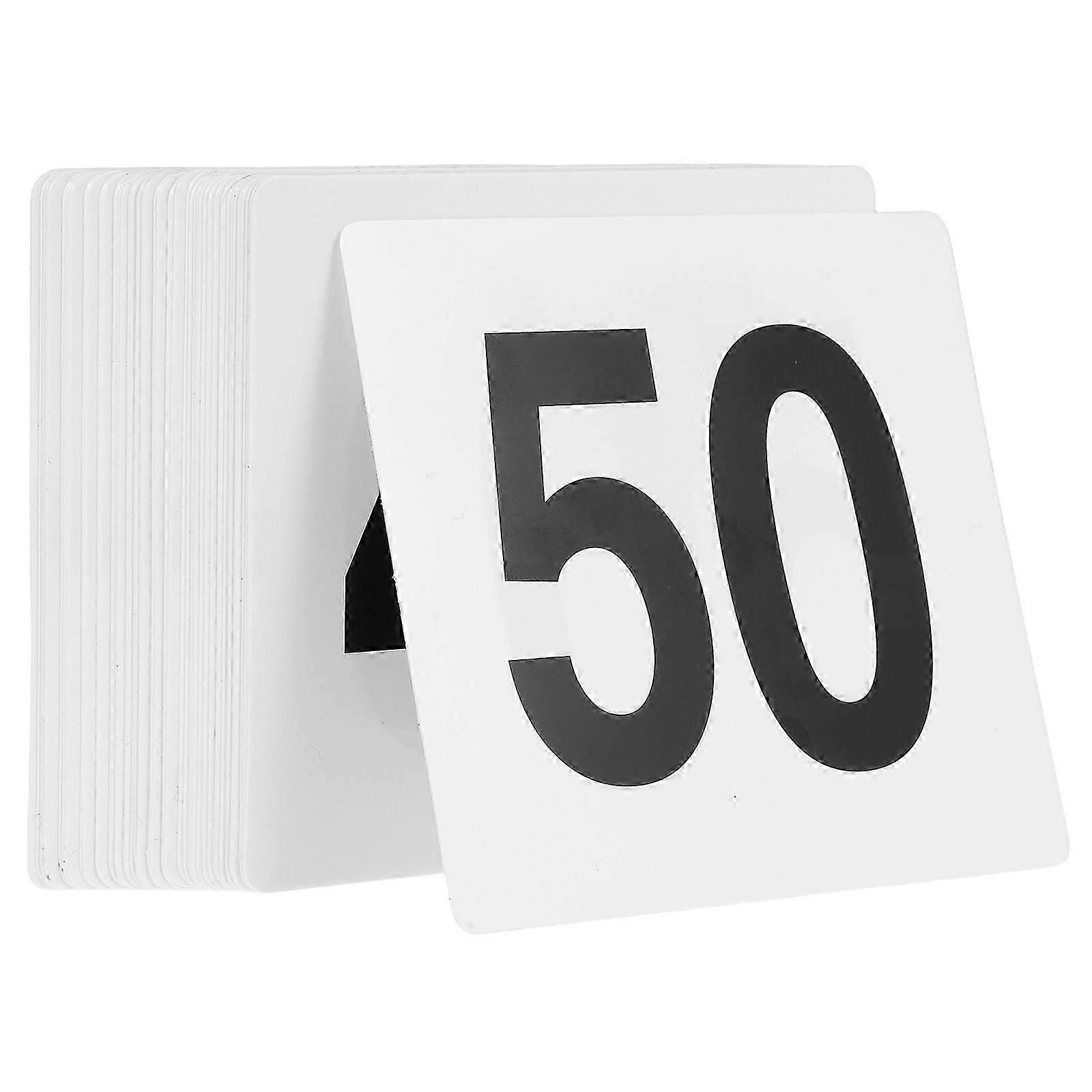 50Pcs PVC Table Number Cards, Rectangular for Wedding, Party, Cafe, Restaurant