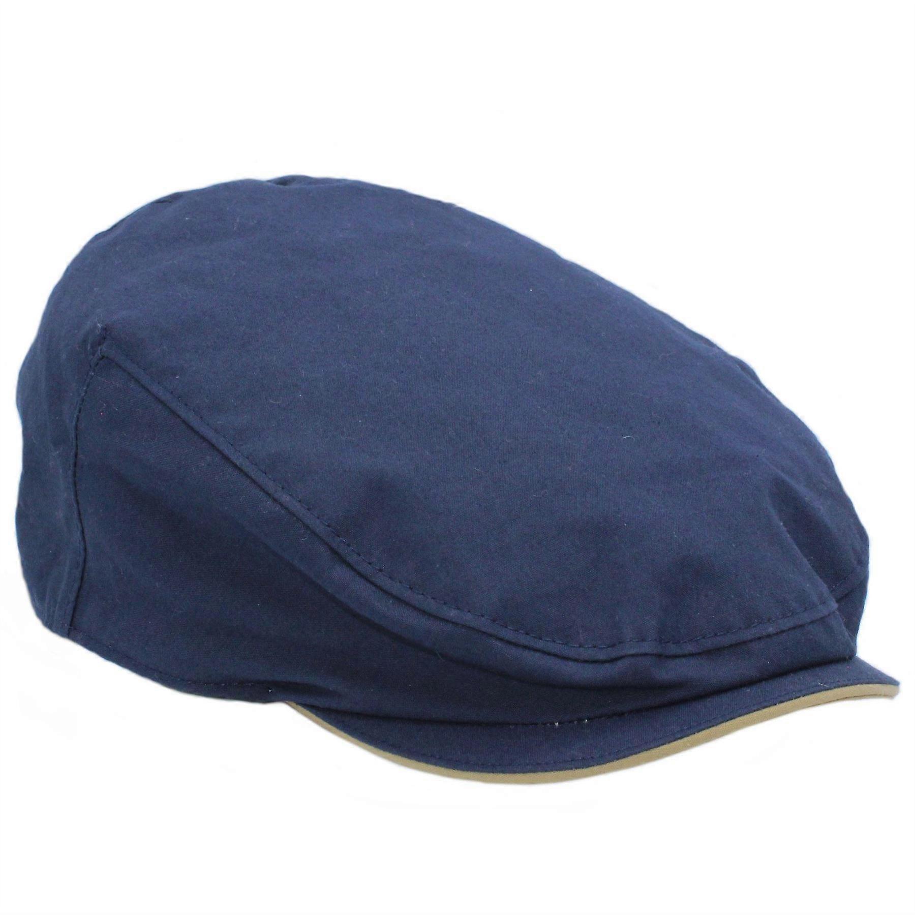 Tarbert Waterproof British Cotton Flat Cap ZH291 Marine