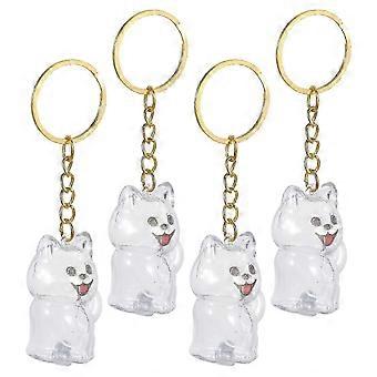 Dog Hair Keepsake Box for Memory Preservation 4Pcs Transparent Pet Keychains