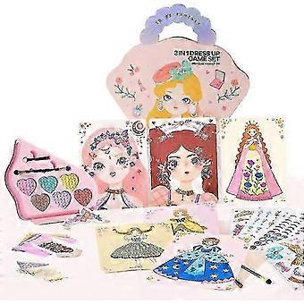 4-i-1 udklædningsspilsæt, prinsesse-fantasi-makeup, fantasi-udklædningssæt, kosmetik- og modesjov, kreativt rollespilseventyr