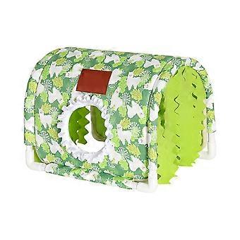 Abri-tente pour hamsters, lapins et gerbilles, jouet doux et confortable avec rideaux, multicolore.