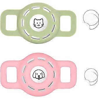 Airtag Cat Collar Holder for Apple Air Tag Cat Collar Holder Within 1/2 inch, Airtag Dog Collar Holder, 2 Pack Airtag ProtectorBlack
