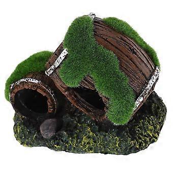 Resin Broken Barrel Fish Tank Decorations for Aquarium Use