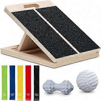 Slant Board for Calf-Stretching - Adjustable Wooden Incline Wedge for Squats and Balance, Portable Calf Stretcher