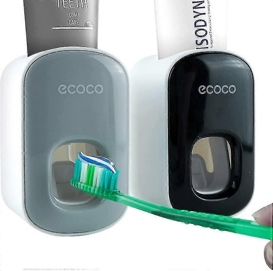 2pcs Toothpaste Dispenser Wall Mounted For Bathroom, Automatic Toothpaste Squeezer With Strong Adhesive Sticker