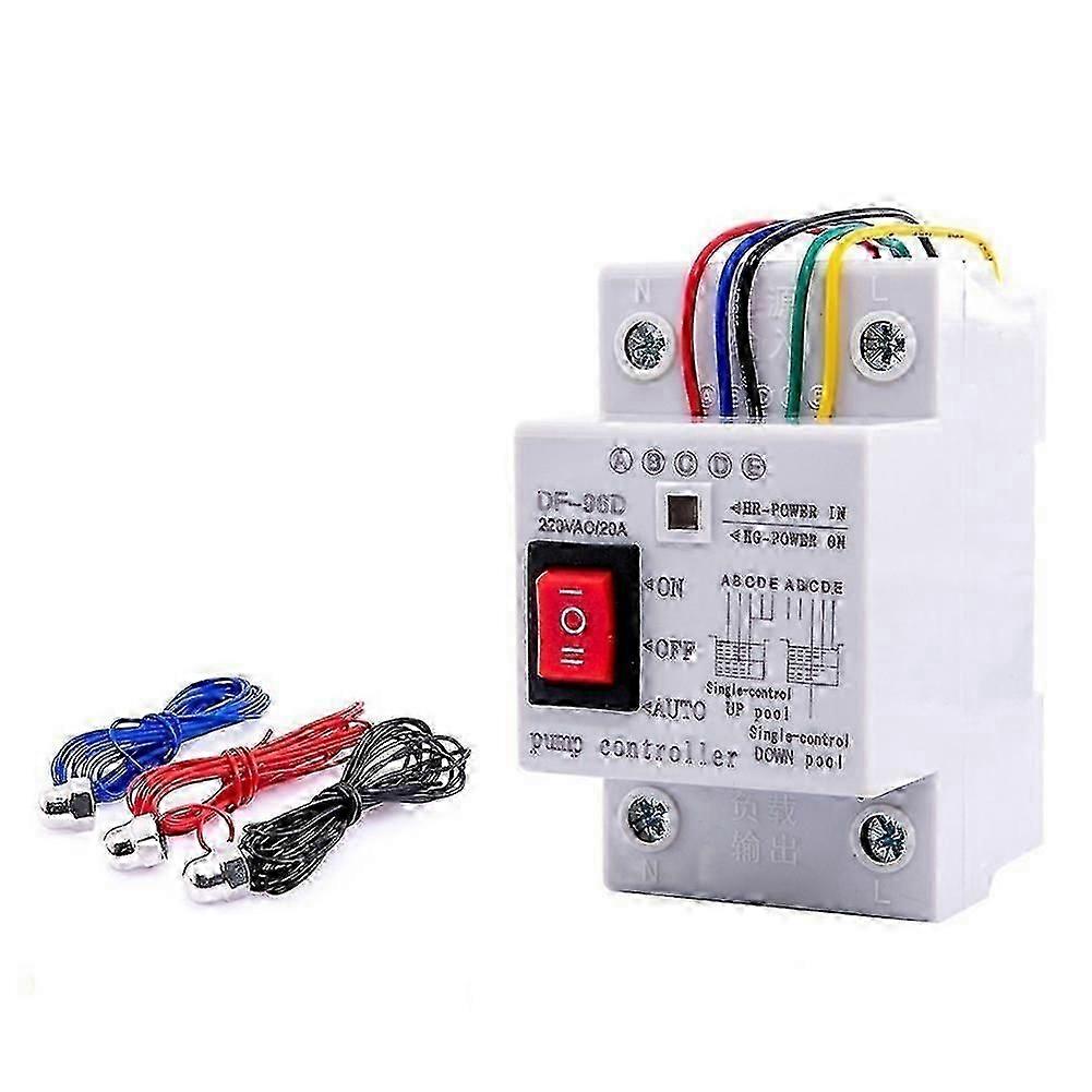 DF-96DK Automatic Water Level Controller Switch 20A 220V Water Tank Liquid Level Detection Sensor Controller 2M Wires 26-27
