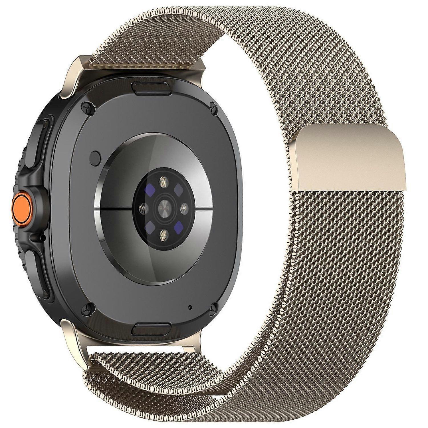 For Samsung Galaxy Watch 8 / 8 Classic Milan Metal Steel Mesh Strap with Magnetic Clasp Beige