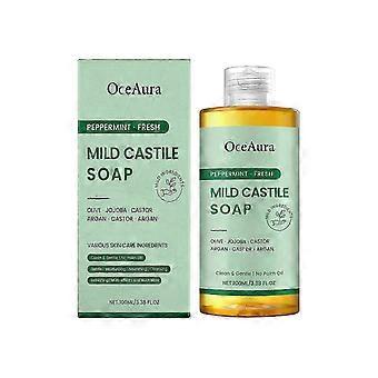 Peppermint Castile Soap Liquid, Made With Organic Oils, Gentle Peppermint Soap For , Face, Hands, Dishes, Laundry More - Natural Ingredient