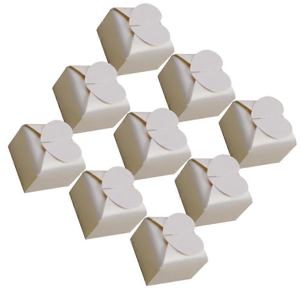 Heart Candy Boxes Delicate Candy Box for Storage Use 50Pcs Beige