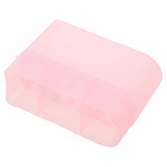 Nail Drill Bits Storage Box compatible with Manicure Use with Sturdy Plastic Pink Material