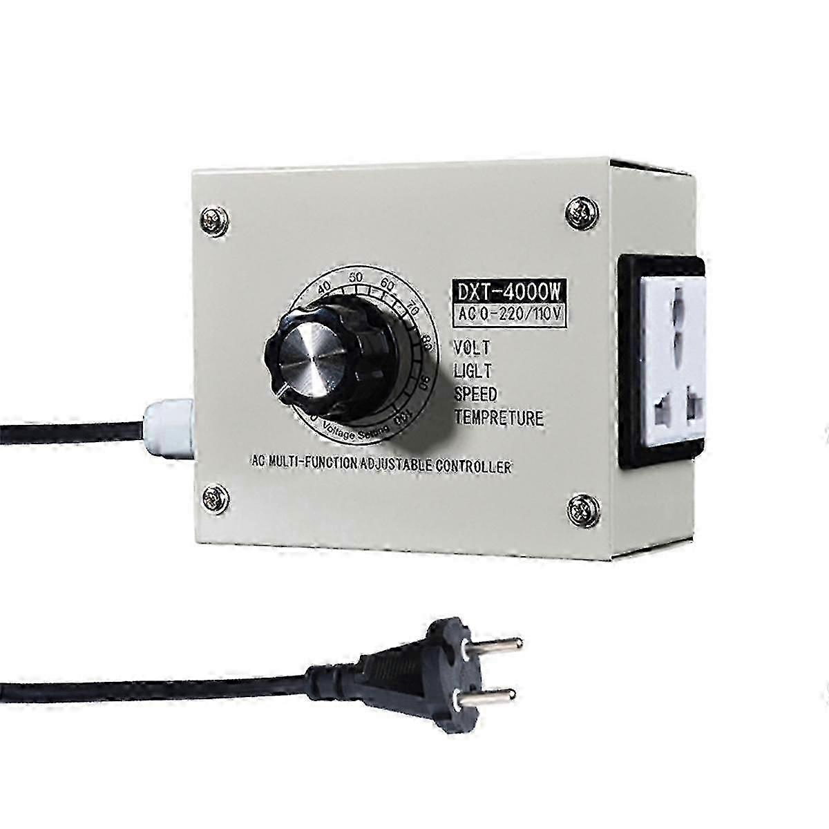 Adjustable Voltage Regulator 4000w Scr Adjustable Dimmer Speed Temperature Stepless Variable Speed Belt Eu Plug