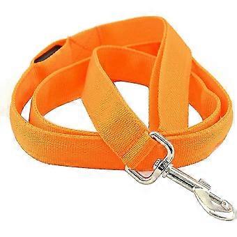 Led Dog Leash/leash Rechargeable Usb Rechargeable Three Lighting Modes Nylon Glowing Pet Leash For Your Nocturnal Dog (orange)