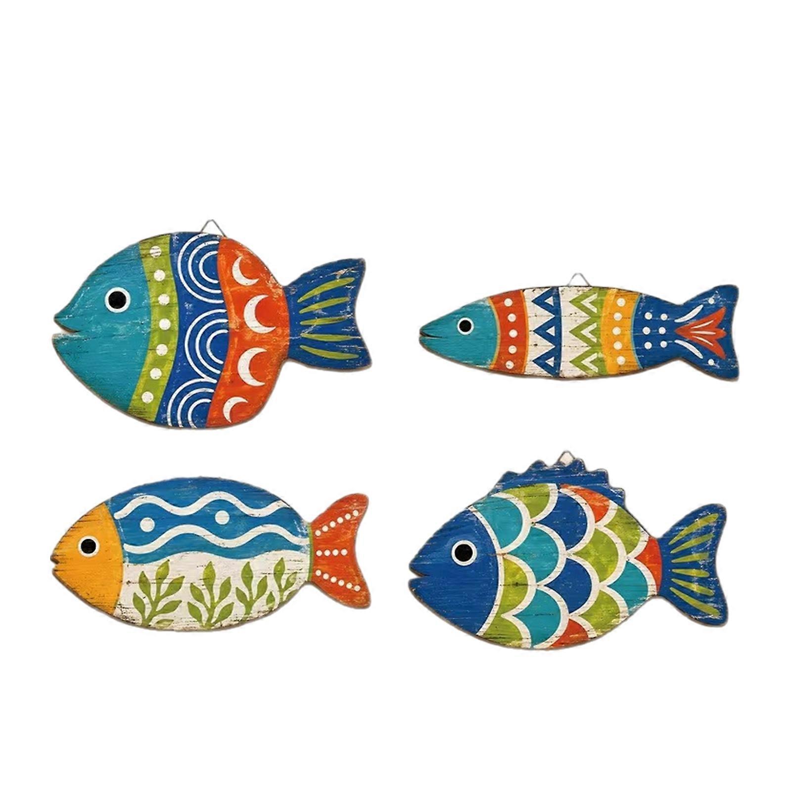 Versatile Fish Wall Art with Moon Ripple and Ethnic Geometric Patterns