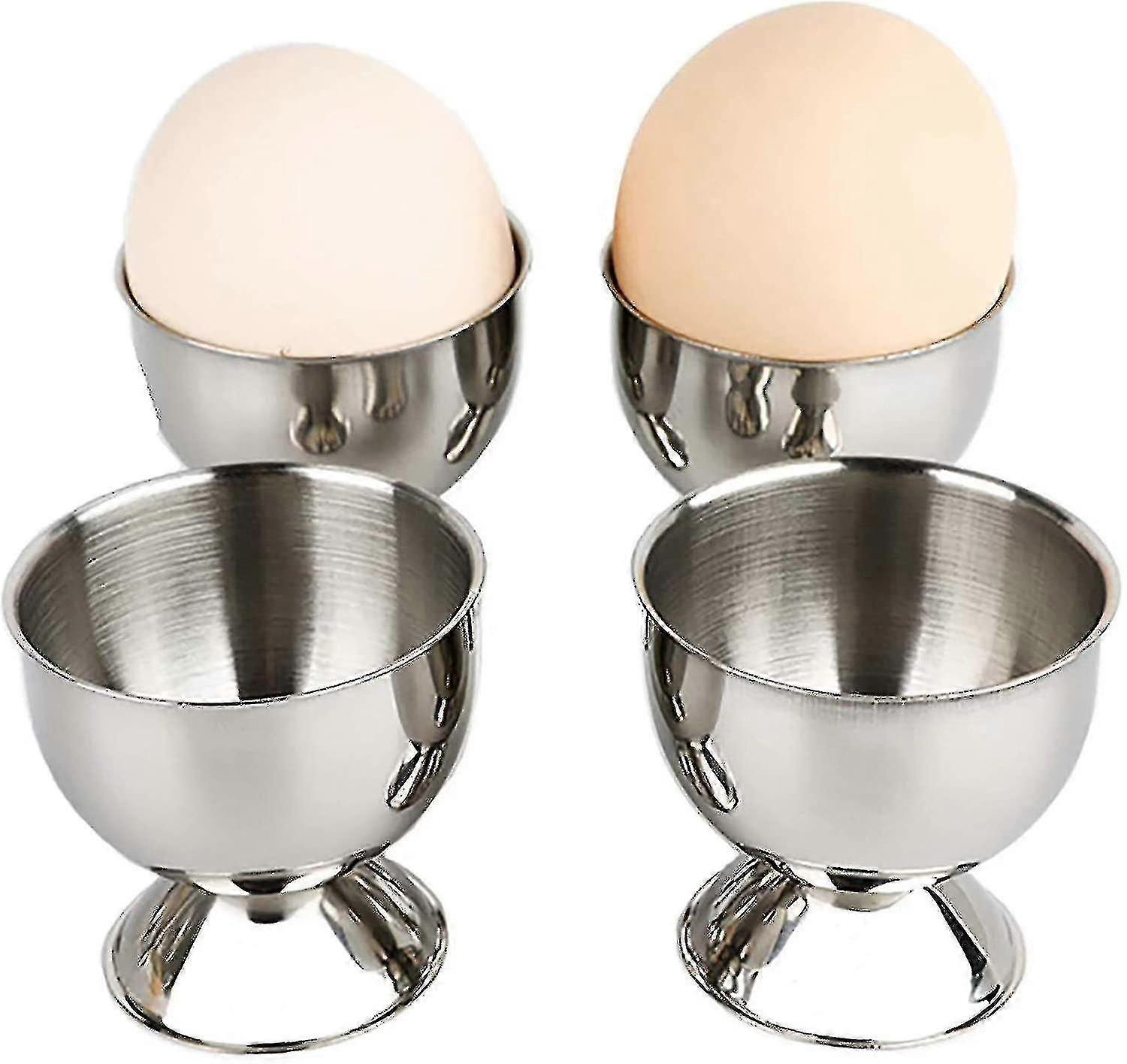 4 Stück Eierbecher, Edelstahl Eierhalter, Eierständer, Eierbecher, Enteneibecher, Huhn