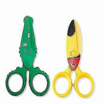 Mini Gardening Shears, 2 Pack, Round Tip Safe ABS Blades, Yellow Green, for Kids 3-5 Years Old SH