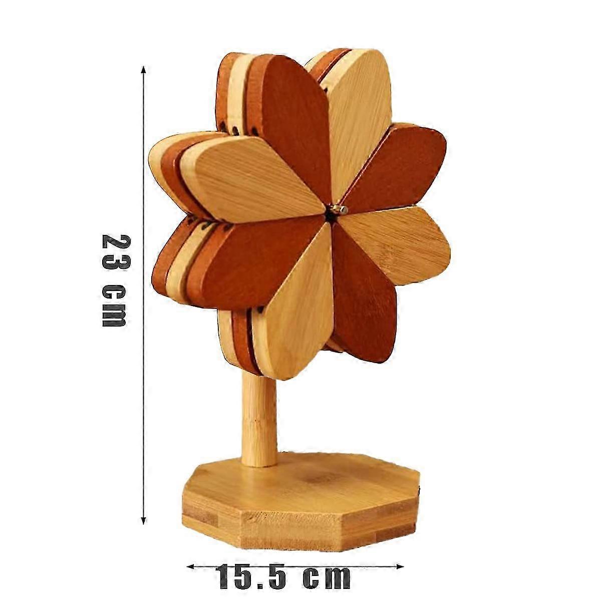 Foldable Bamboo Trivet Set With Stand
