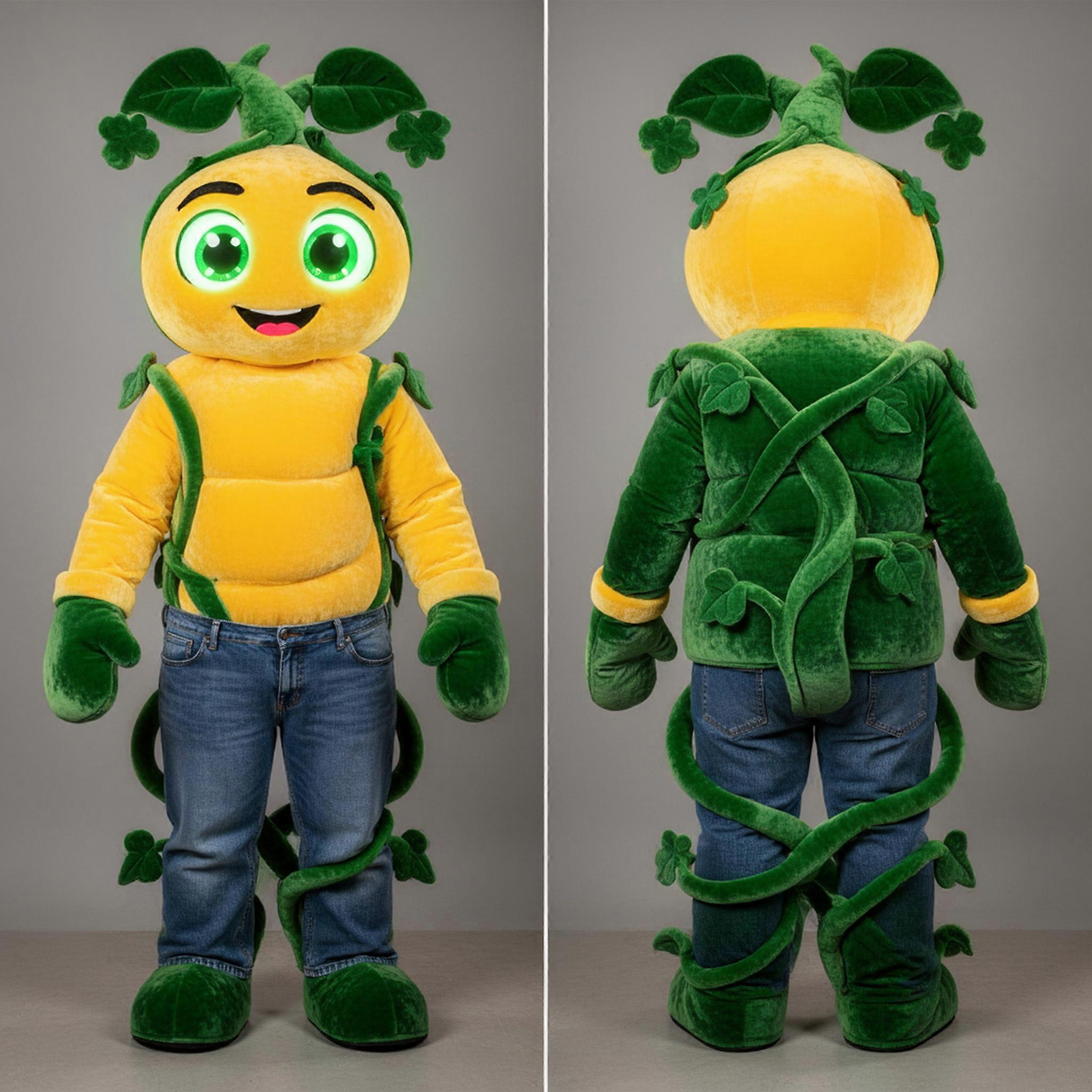 MASTICOT Emerald Green Towering Beanstalk Mascot