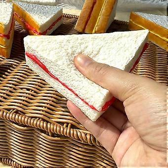 Prank Decoration Simulation Sandwich Squishy Toy Slow Rising Soft Elastic Sandwich Squeeze Toy Realistic Sensory Fidget Bread