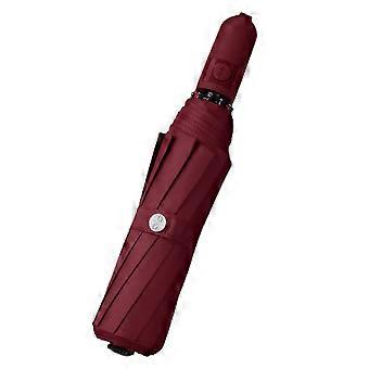 Compact Travel Umbrella Automatic Open Close Wind Resistant UPF50+ Sun Protection Lightweight Red