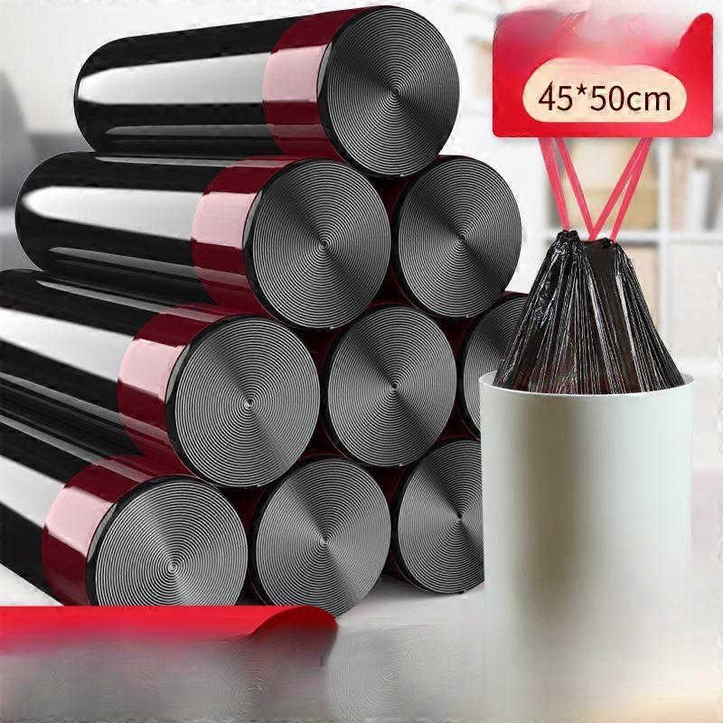 Household Thickened Drawstring Garbage Bag Portable Automatic Closing Disposable Kitchen Garbage Bag Plastic Bag
