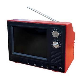 Mini Cartoon TV Lightweight Rechargeable Mini Retro TV Cartoon Player Tiny Fake Dollhouse Television for Desktop Ornament