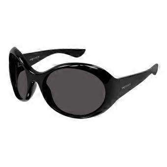 Alexander McQueen AM0592S 001 Full Rim Black Unisex Oval Sunglasses UV3 Original