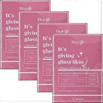 Máscara facial "Collagen Glass Skin" para hidratação profunda e cuidado anti-rugas, máscara facial noturna com extratos de plantas para hidratação intensa.