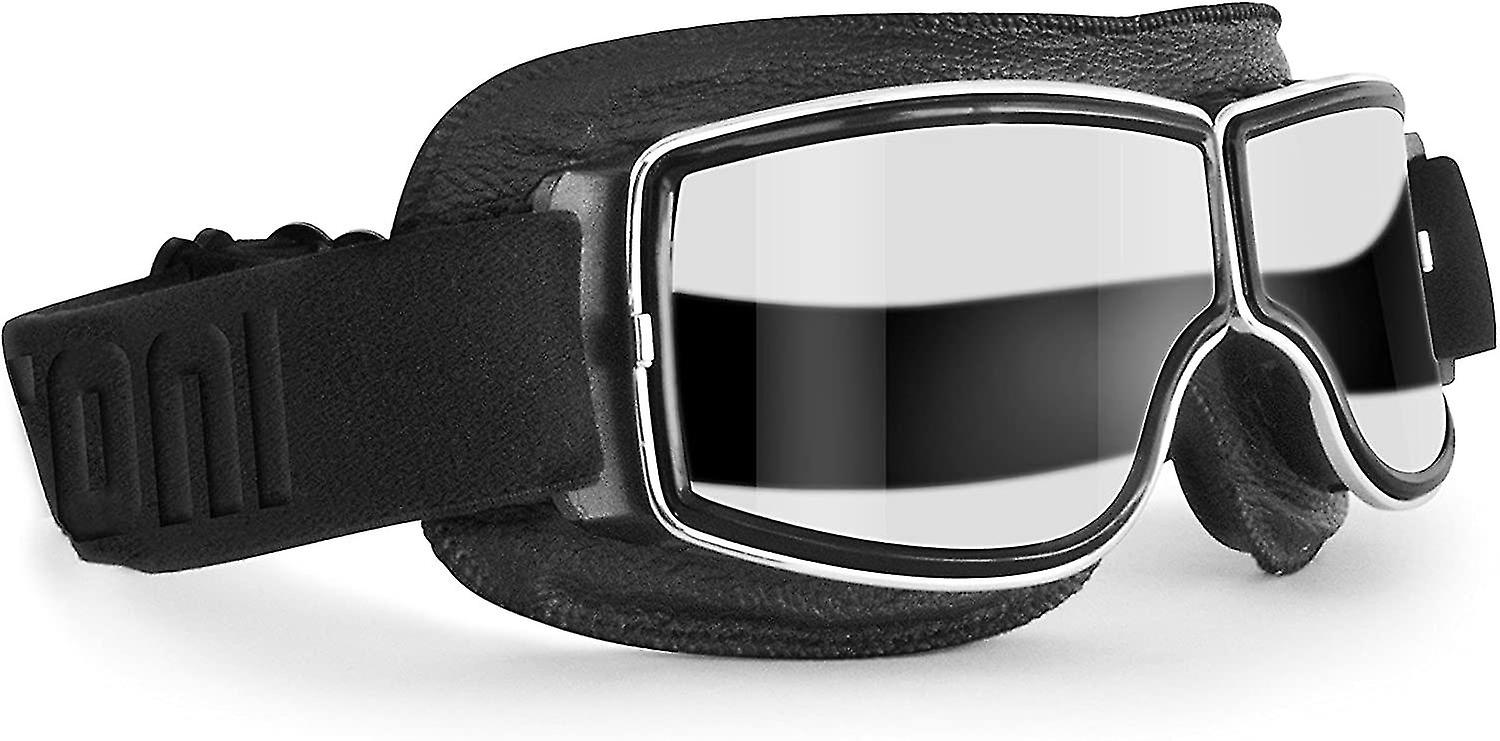 Motorcycle Goggles Goggles For Black Leather And Chrome Frames