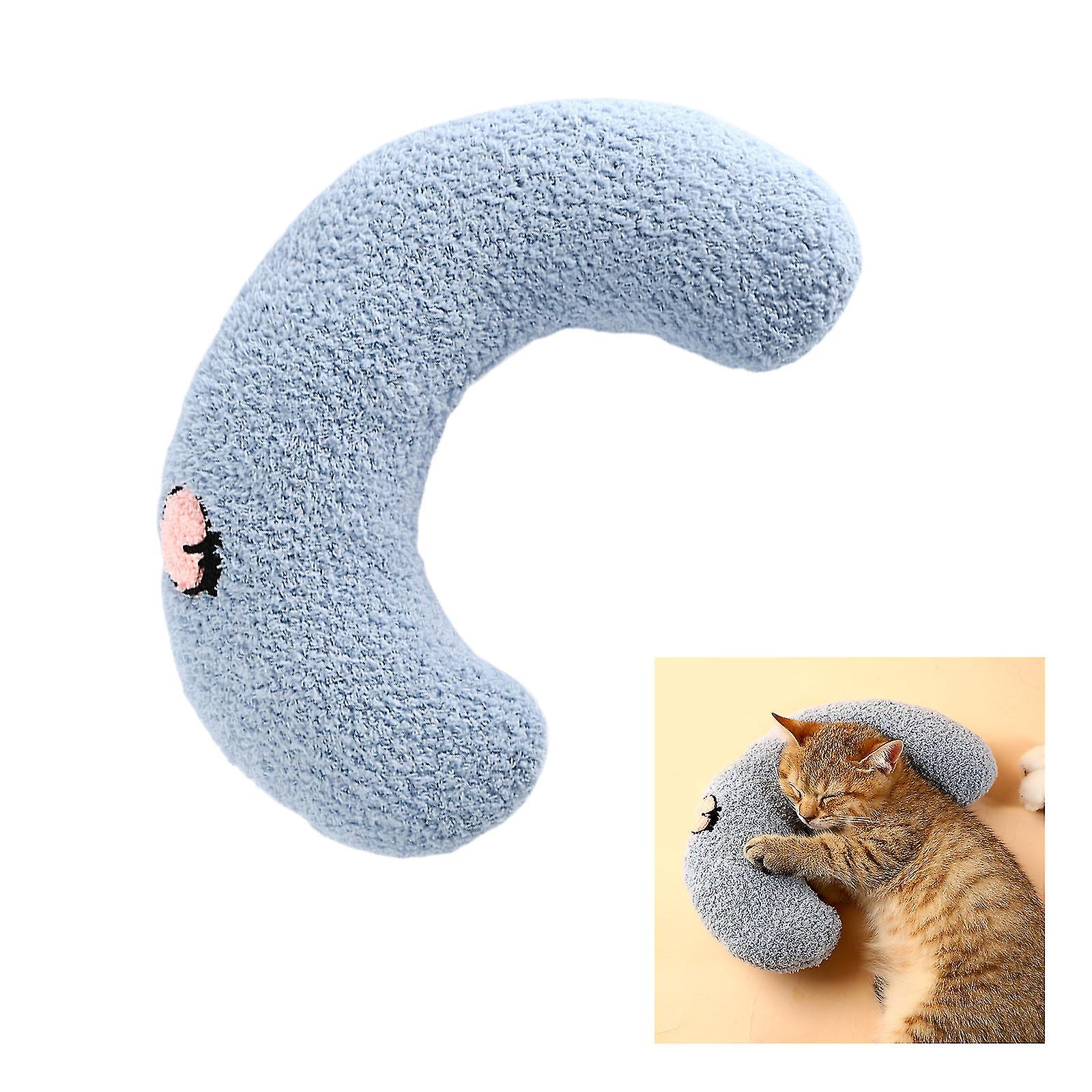 Little Pillow For Cats Ultra Soft Fluffy Pet Calming Toy Half Donut Cuddler 3color