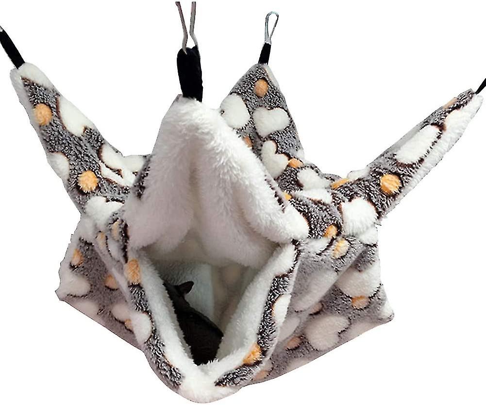 Small Pet Cage Hammock Hanging Bed, Double Layer Bed With Pouch