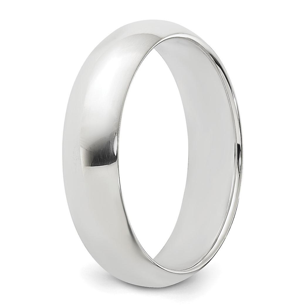 Solid 925 Sterling Silver Band Ring - 5mm Half Round Polished, For Women & Men