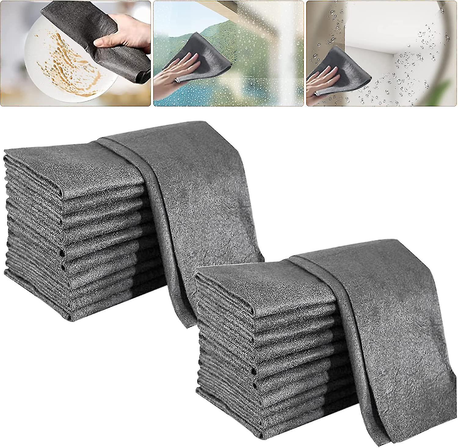 Förtjockad magisk rengöringsduk, rengöringsdukar av mikrofiberglas, återanvändbara rengöringsdukar