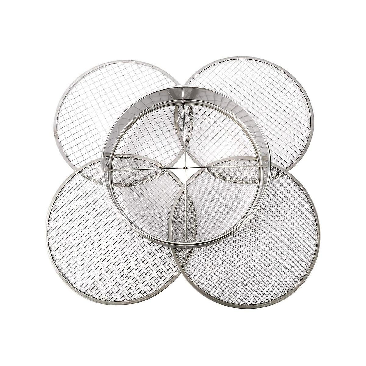 Garden Potting Mesh Sieve Sifting Pan - Stainless Steel Mix Soil Filter 4 Sieve Mesh Filter(1/8In,1