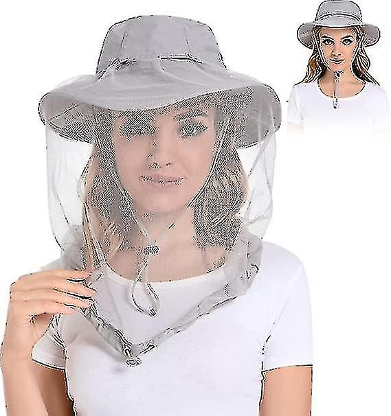 Mosquito Head Net Hat - Bug Cap Upf 50+ aurinkosuoja piilotetulla verkolla mehiläishoidon vaellusmiehille ja -naisille