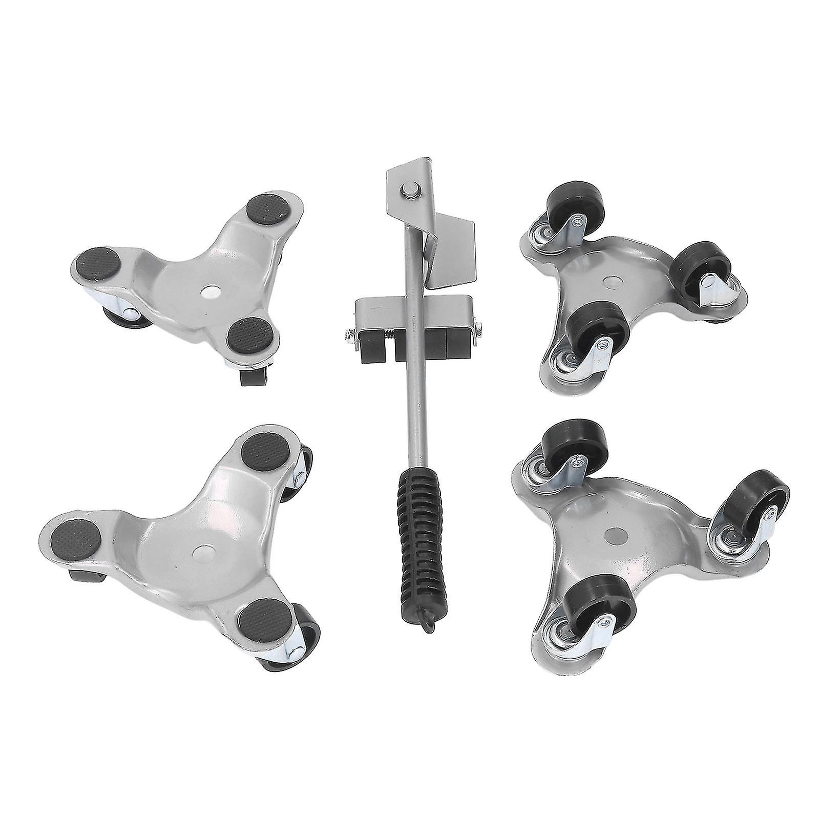 Set of 4 furniture moving casters with triangular iron lift for heavy loads