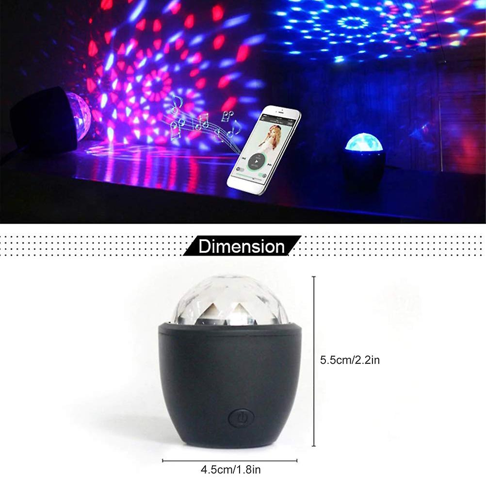 USB Sound Control DJ Lamp 3W 45x55mm RGB 5V Rotating Light