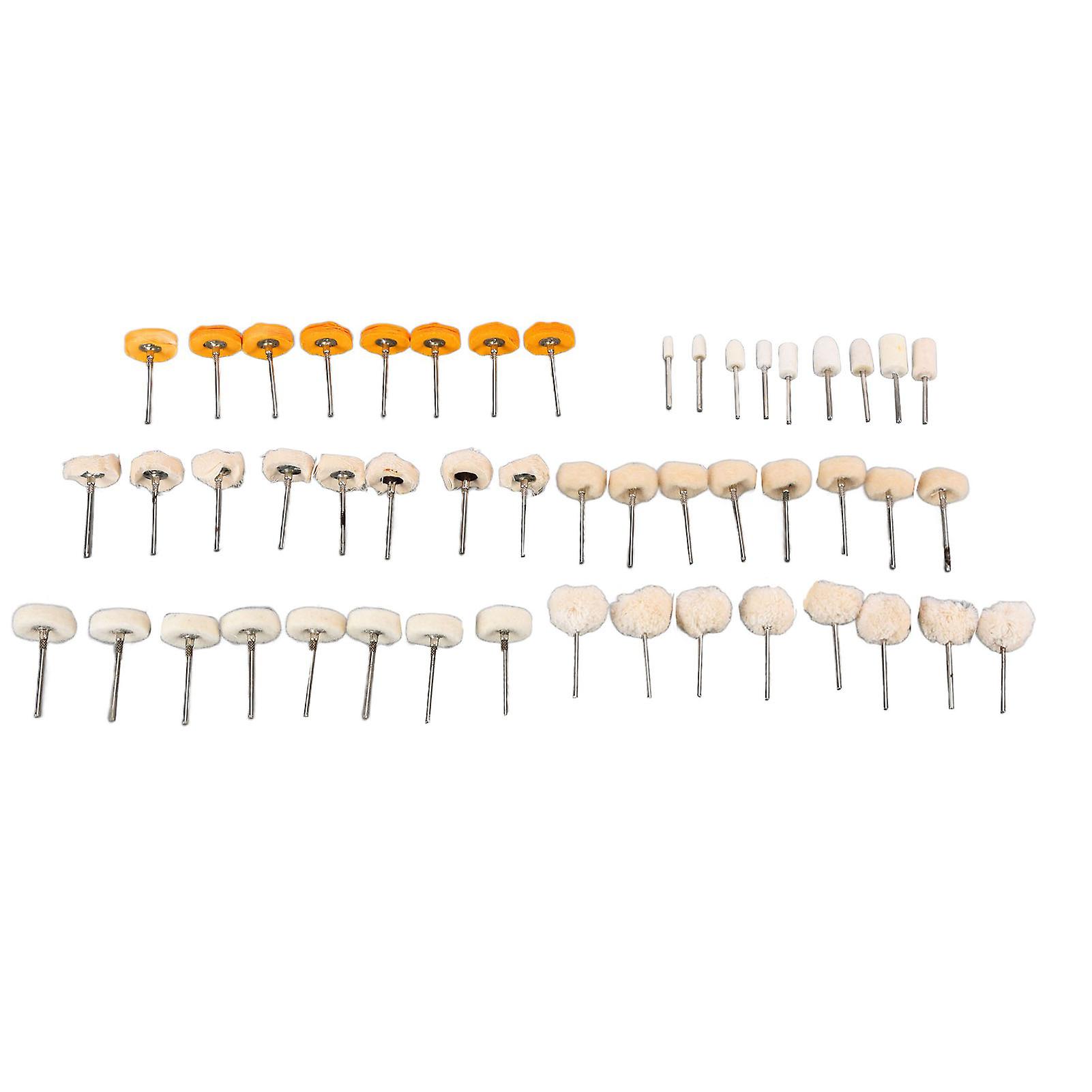 50 Pcs Tête De Polissage 3mm Mandrin Roue De Polissage Mini Brosse Ensemble D’accessoires Kit pour le bricolage