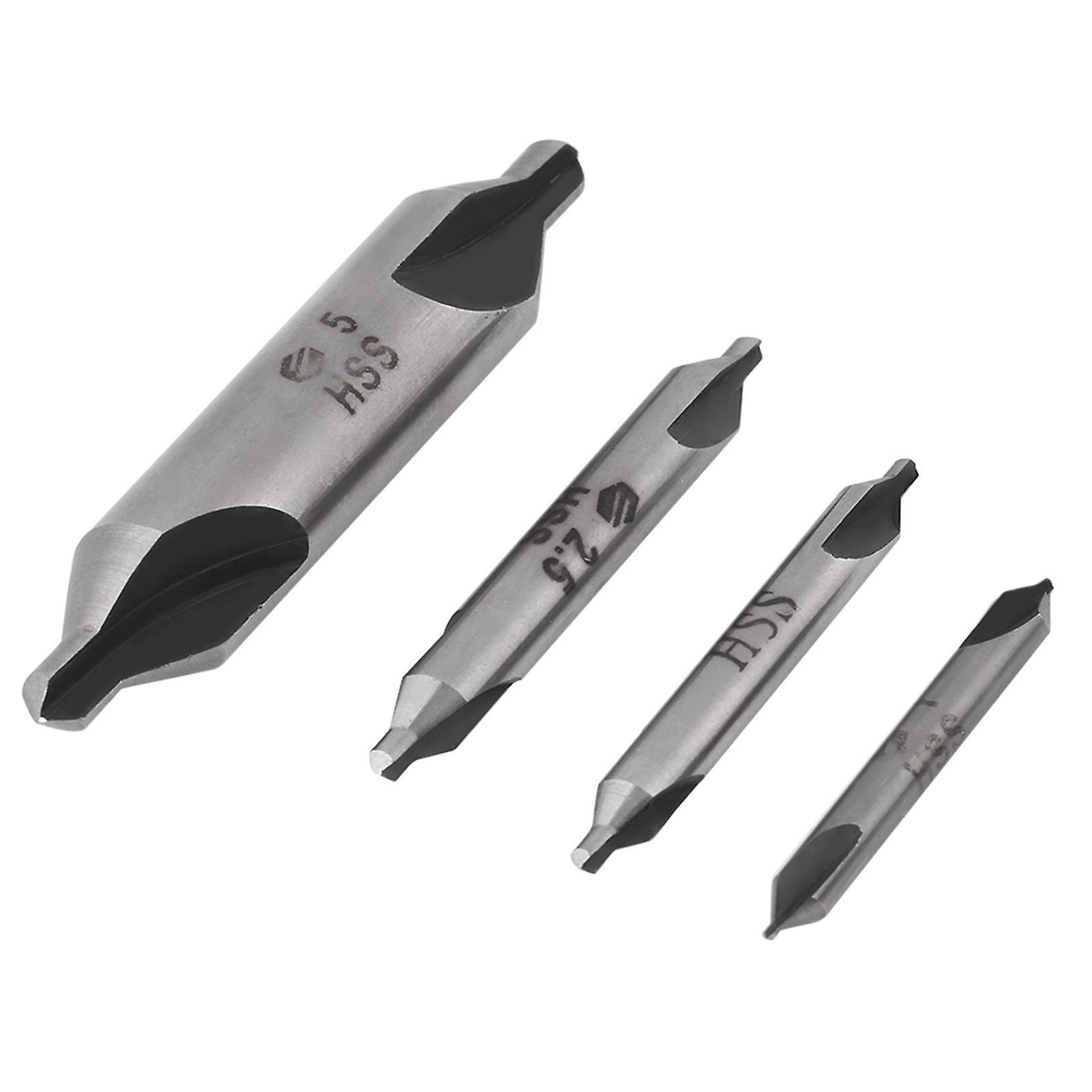 Center drill bit set 60-degree angle, HSS material